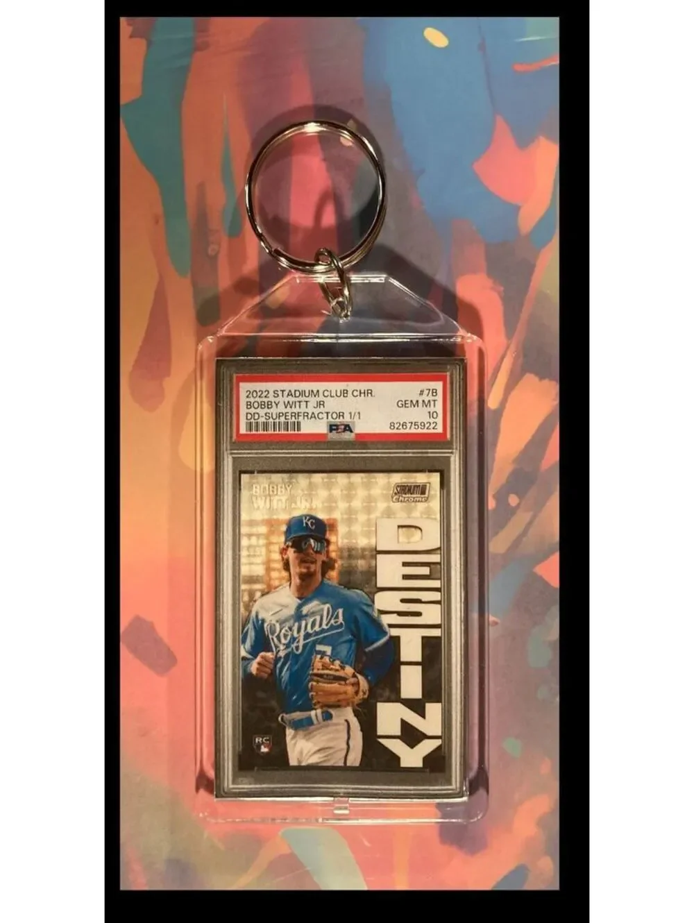 3038 Bobby Witt Jr 2022 Topps Stadium Club SuperFractor Keychain